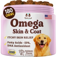 Natural Dog Company Omega Chews for Dogs Skin and Coat Support with Salmon Oil and Fatty Acids, Helps Itchy Skin, Dryness, Shedding, Supports Joints, Heart,Immune System & Overall Health (180 cnt) Natural Dog Company Omega Chews for Dogs Skin and Coat Support with Salmon Oil and Fatty Acids, Helps Itchy Skin, Dryness, Shedding, Supports Joints, Heart,Immune System & Overall Health (180 cnt)