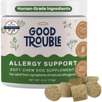 Good Trouble Pets Dog Allergy Support Soft Chew Supplements: Allergy Relief for Itching and Licking - Seasonal Allergy Relief for Dogs - Natural Ingredients Fight Natural Allergens - Boosts Immunity