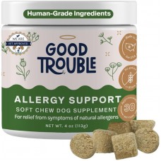 Good Trouble Pets Dog Allergy Support Soft Chew Supplements: Allergy Relief for Itching and Licking - Seasonal Allergy Relief for Dogs - Natural Ingredients Fight Natural Allergens - Boosts Immunity Good Trouble Pets Dog Allergy Support Soft Chew Supplements: Allergy Relief for Itching and Licking - Seasonal Allergy Relief for Dogs - Natural Ingredients Fight Natural Allergens - Boosts Immunity